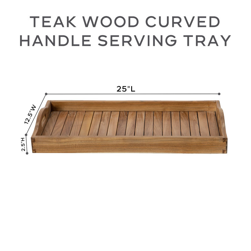Solid Wood Tray, 2.5" H x 25" W x 12.5" D