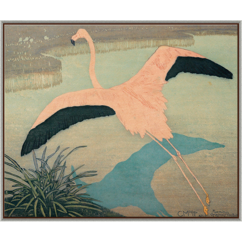 Flamingo Giclee On Canvas by C. Moser
