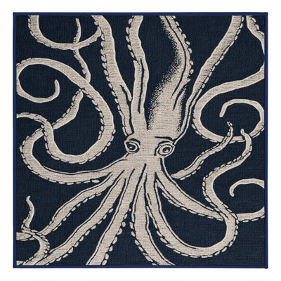 Washable Squid Nautical Area Rug