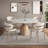 Simple Solid Wood Rock Slab Round Dining Table Sets