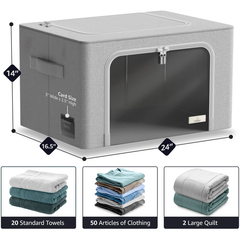 Sac de rangement en tissu Sorbus, Gris