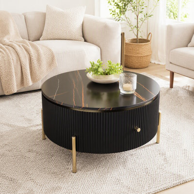 Table basse moderne avec 2 grands tiroirs de rangement Modern