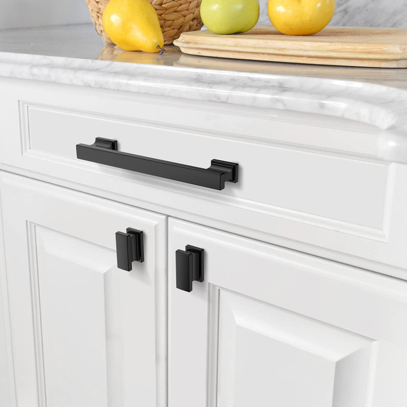 Paquet de 10 boutons d'armoire de cuisine noir mat pour quincaillerie de tiroir