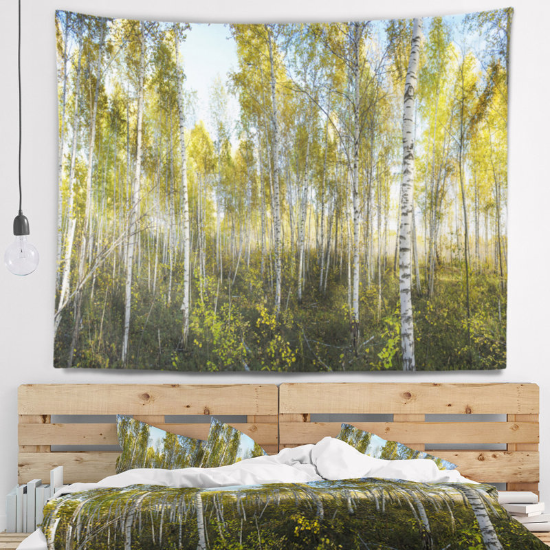 Tapisserie paysage vert d'automne, H 78 po x l 92 po