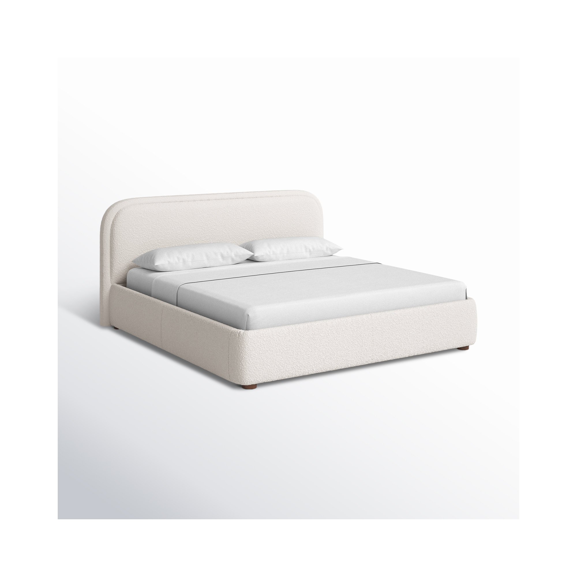 Shonda Upholstered Low Profile Platform Bed, King, Oatmeal
