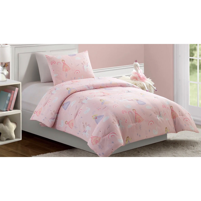Fairytale Princess Pink Microfiber Full Comforter Set
