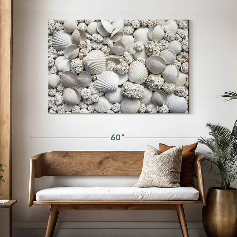 White seashells Aletra, H 32 po x l 48 po