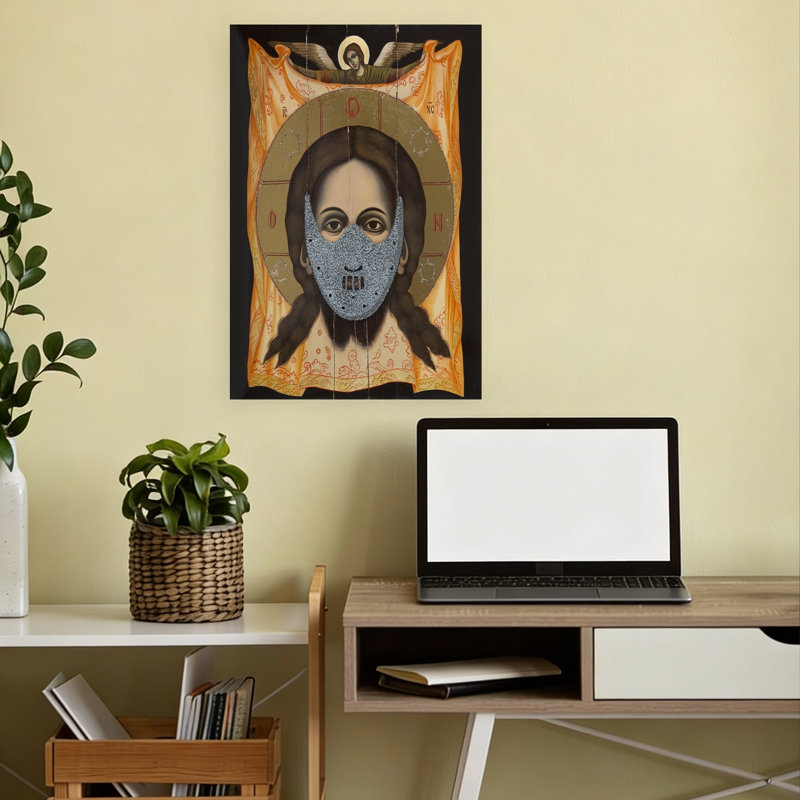 «Masked Christ Icon Modern Abstract Contemporary Portrait», reproduction d'art mural, 18" H x 12" W