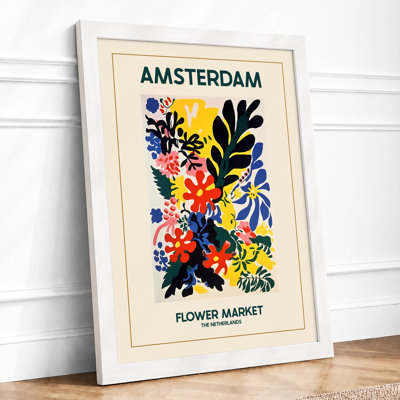 Postcard from Amsterdam Market Vintage 1 Piece Single Picture Frame Wall Art