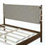Structure de lit plateforme en bois d'hévéa de qualité supérieure, structure de lit grand avec tête de lit incluse, lit de style Mid-Century moderne en noyer et gris clair-56881914-56881913