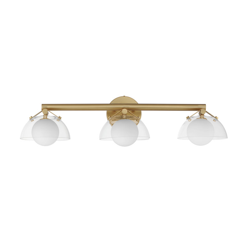 Domain 3 - Light Vanity Light, Natural Aged Brass, Clear