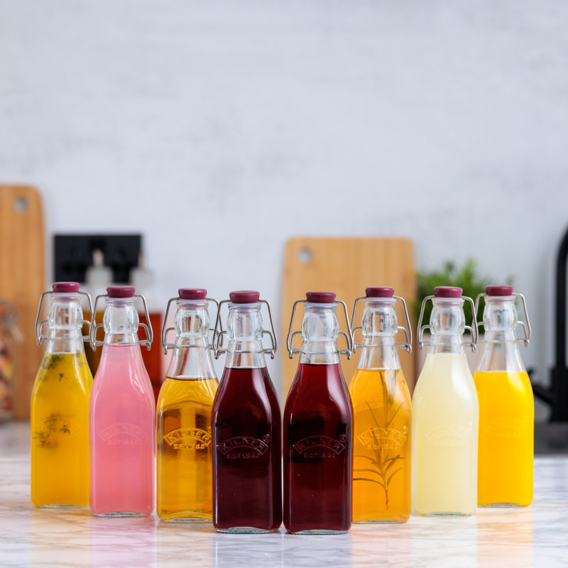 Ensemble de 8 bouteilles carrées à pince 9 oz