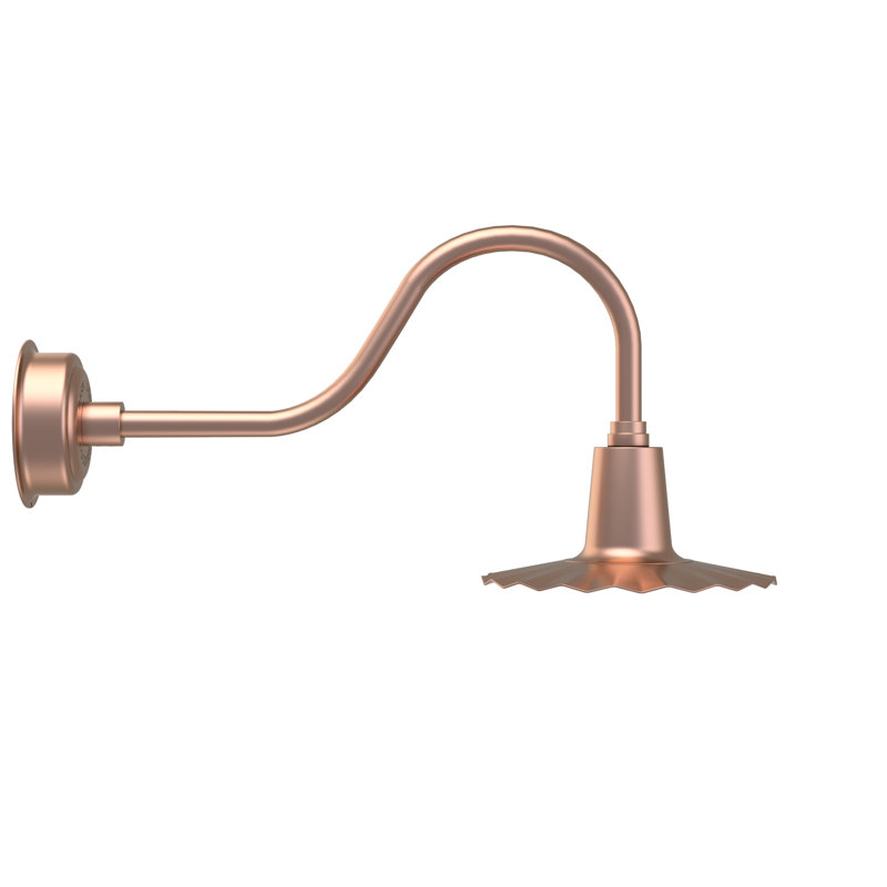 Luminaire de grange d’extérieur à del Iris, H 7,5 po x l 12 po x P 12 po, Cuivre uni