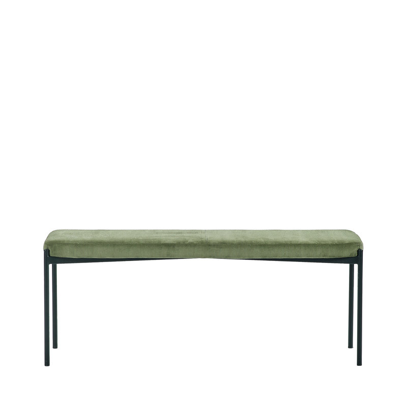 Fabric Upholstered Bench, Green