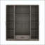 Garde-robe 4 portes avec 1 tiroir et rail suspendu