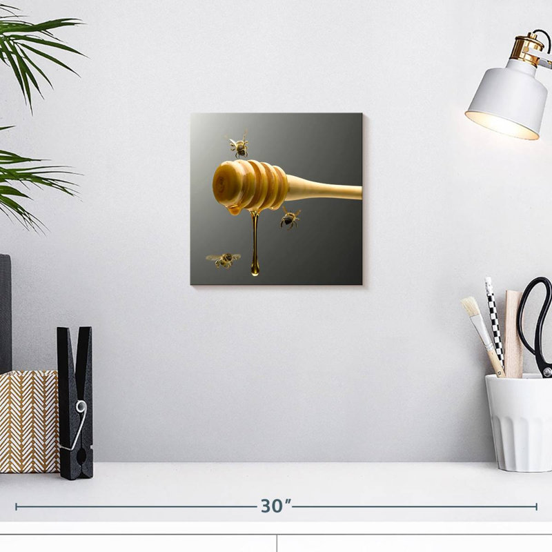 Brampt Honey Dipper And Bees, 10" H x 10" W