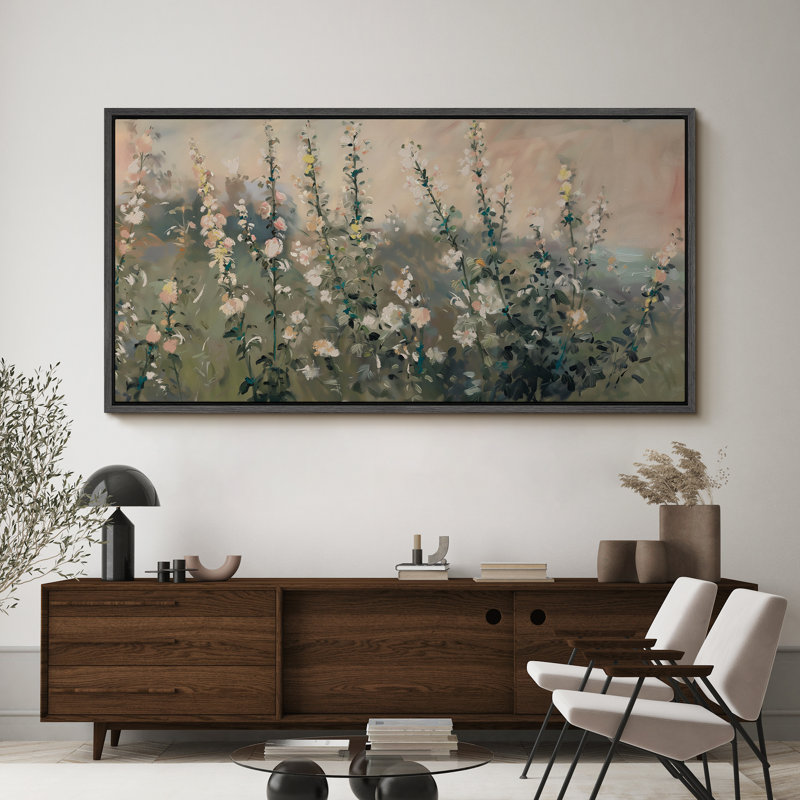 «Rustic Wildflowers», art mural de salon, impression numérique sur toile giclée sur toile, Noir, noir, noir, noir