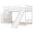 Twin Over Twin Bunk Bed With Convertible Slide And Stairway, Space-Saving Design And Storage Shelves For ' Rooms-1017135838