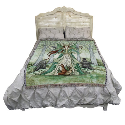 Pure Country Weavers Caretaker Fairy Blanket by Amy Brown - Fantasy Gift Tapestry Throw Woven from Cotton - Made in The USA (72x54)