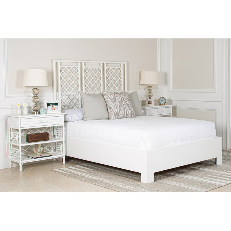 Low Profile Standard Bed, White, Queen