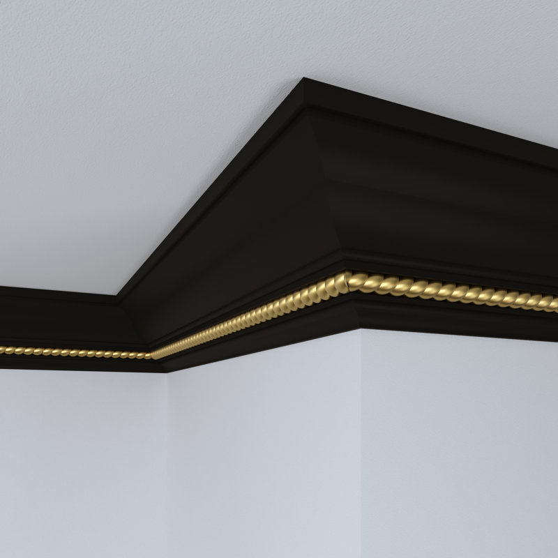 White and Gold Primed 4.5" x 96" Crown Moulding