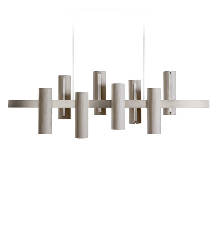 Black Note 8 - Light LED Pendant, Ivory White, Gold, 2700K Bulb Temperature