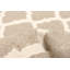 Tapis géométrique en laine beige / blanc à motif géométrique Kilim