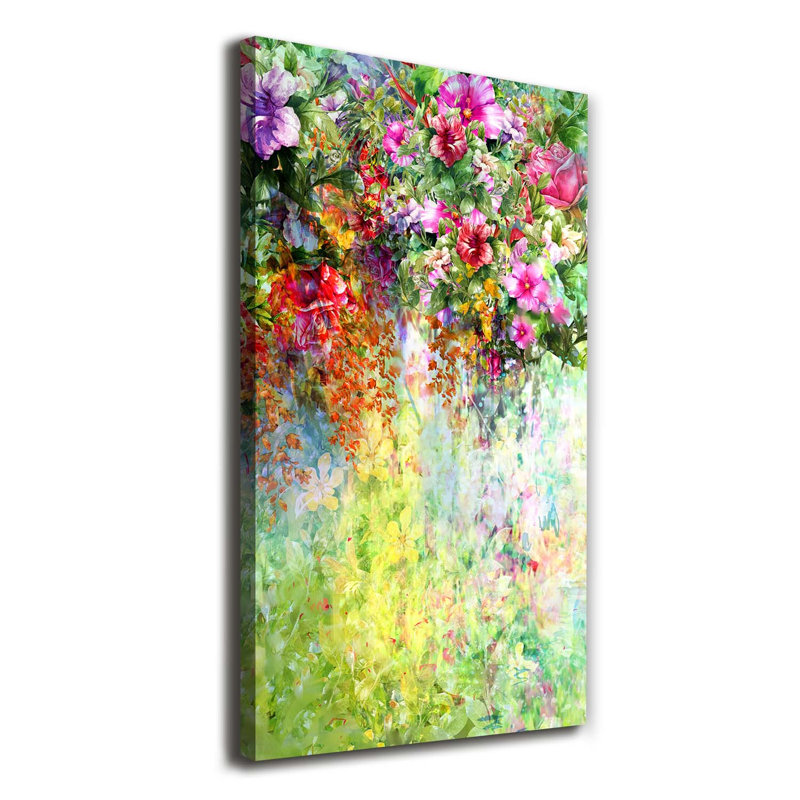 Colourful Flowers - Wrapped Canvas Print