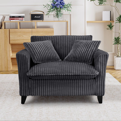 Corduroy Oversized Armchair, 46.5-Inch Wide Accent Chair Suitable For Living Rooms And Bedrooms Modern Lounge Chair, Mid-Century Style Upholstered Reading Chair Comfortable Living Room Seating, Single Sofa Chair