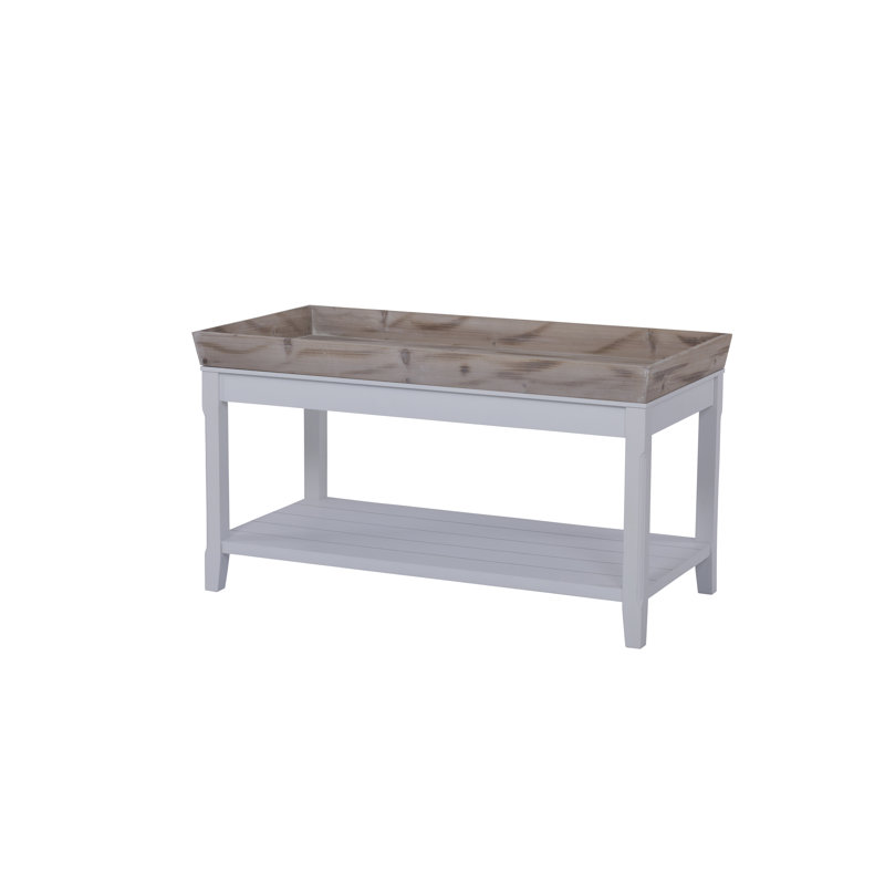 Riviera Trestle Coffee Table with Storage, With FSC