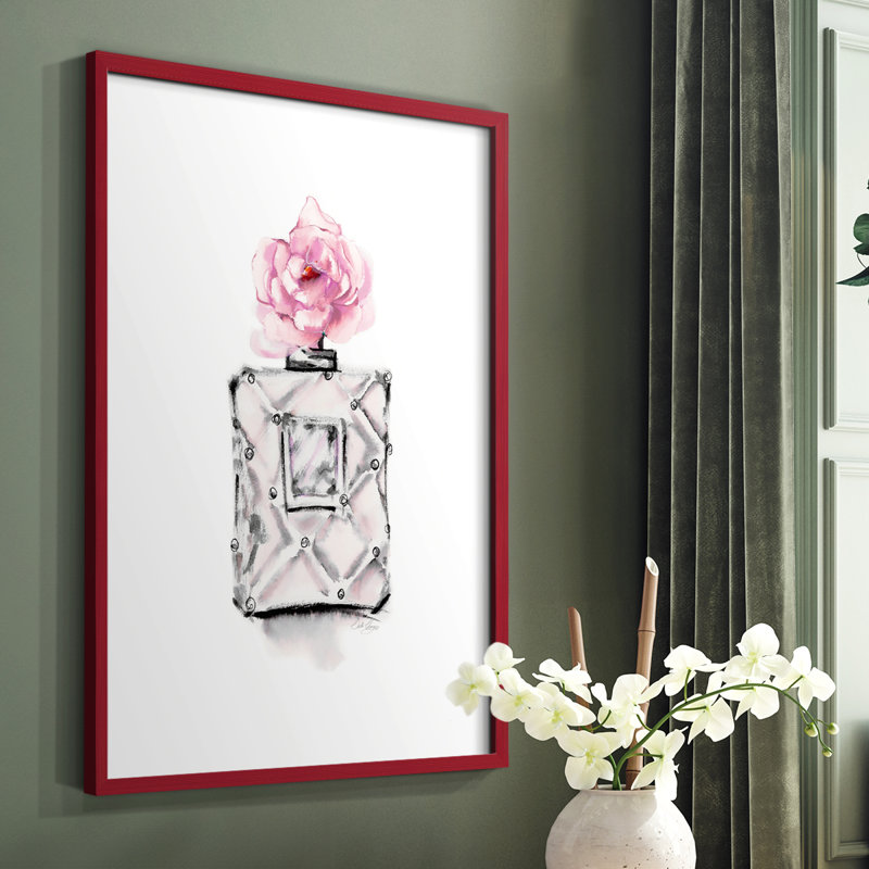Perfume Bottle Framed Print - Solid Wood, Black, 20" H x 16" W