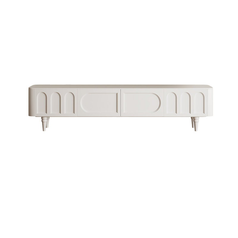 Meuble télé français rétro, Blanc / Blanc