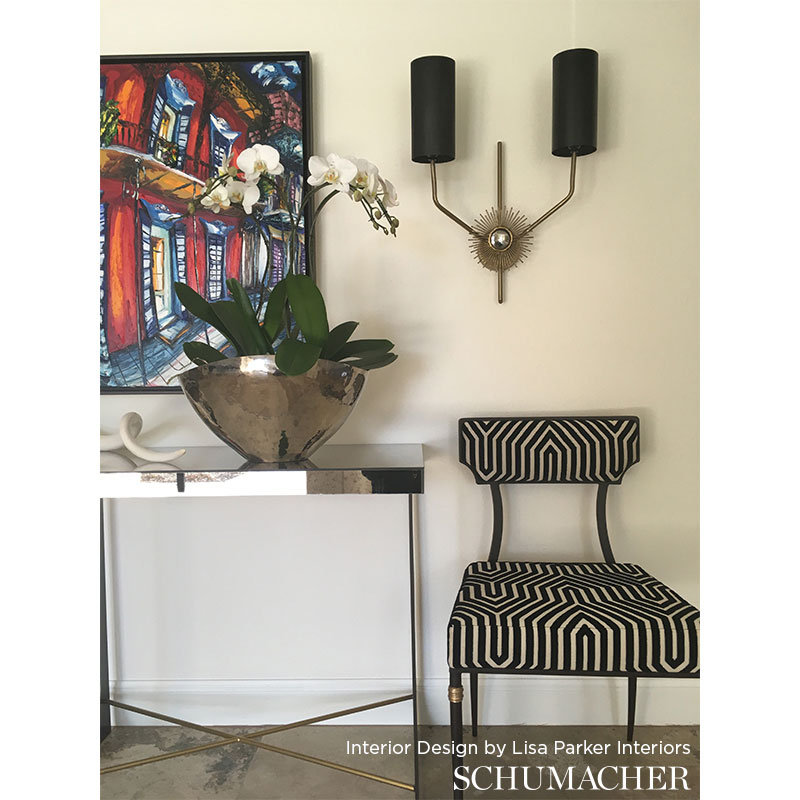 Tissu en velours Schumacher x Mary Mcdonald Vanderbilt, Noir