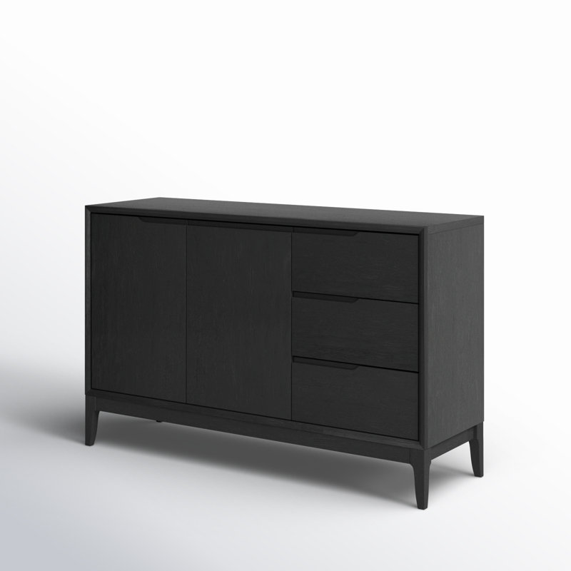 Black Solid and Manufactured Wood 60'' Sideboard