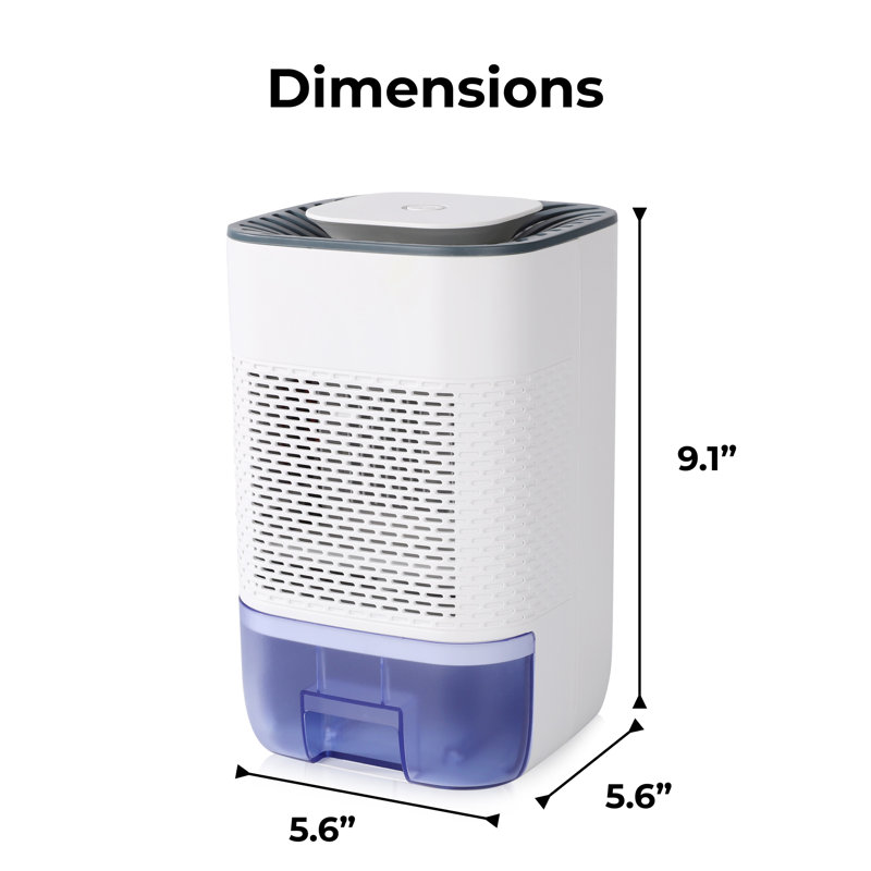 Techko 800ml Room Dehumidifier for Basement, Closet, Bathroom – Moisture Removal, Mold & Mildew Prevention, Auto Shut-Off
