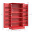 Étagère de cuisine rouge, 41 po, avec 12 tablettes de porte et garde-manger en béton 41 po, inclus