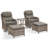Ensemble de conversation d'extérieur 5 pièces avec chaises berçantes pivotantes en osier, repose-pieds et table d'appoint Deb-1811363668