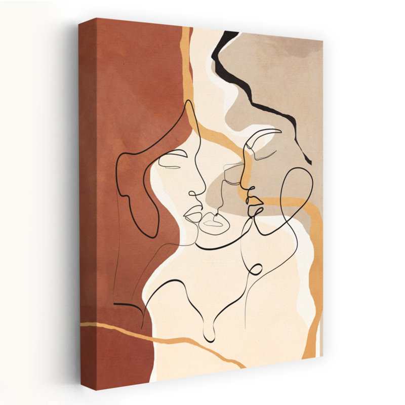 Art mural contemporain abstrait, "Développer les visages 01", H 18 po x l 12 po