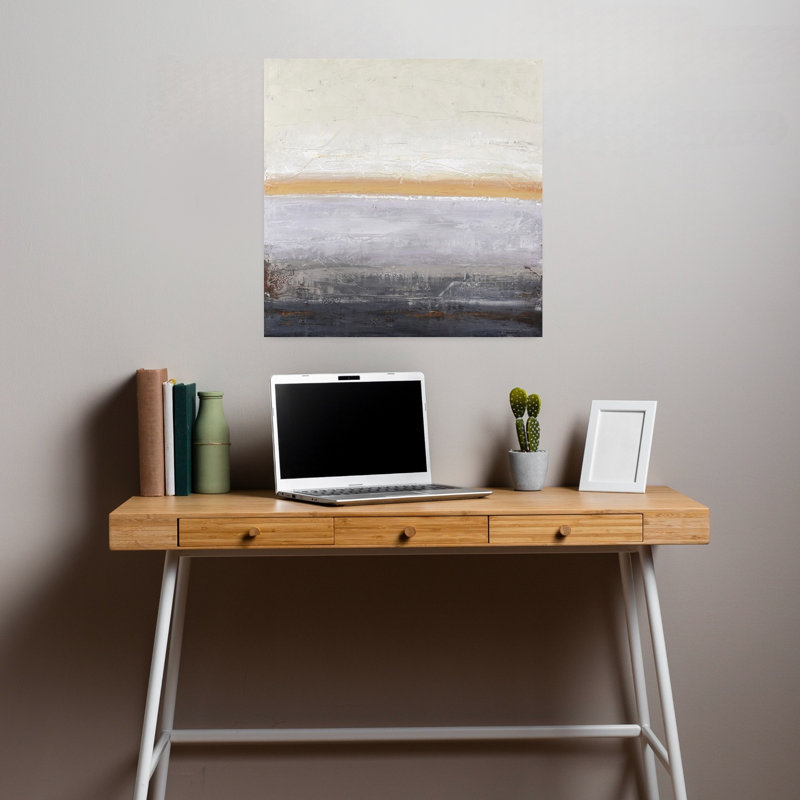 Horizon 2, art abstrait contemporain, H 18 po x l 18 po
