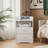 Basic Nightstand With Charging Station And LED Lighting, 2 Drawers-174686588