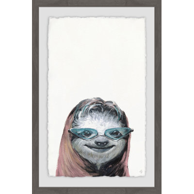Nerdy Sloth III - Single Picture Frame Painting