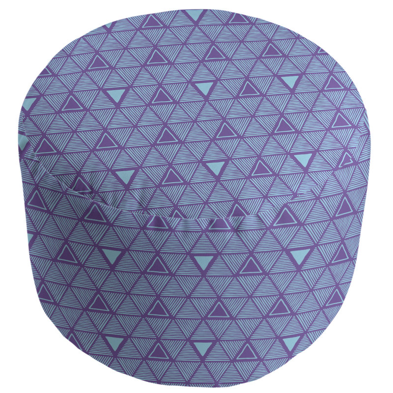 Upholstered Pouf, Purple/Teal