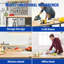 Adjustable Height Wood Workbench with Metal Frame and Power Outlets-807700455
