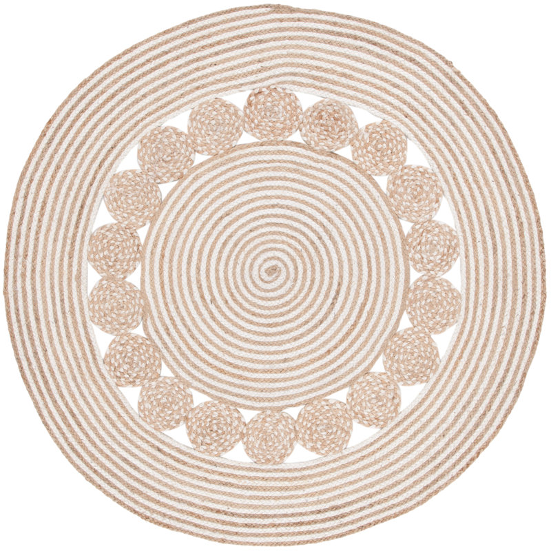Tapis en jute tissé à plat Natural Fiber, Rond 3 pi