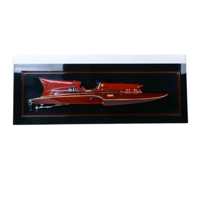 Ferrari Hydroplane Painted Small Speedboat Model