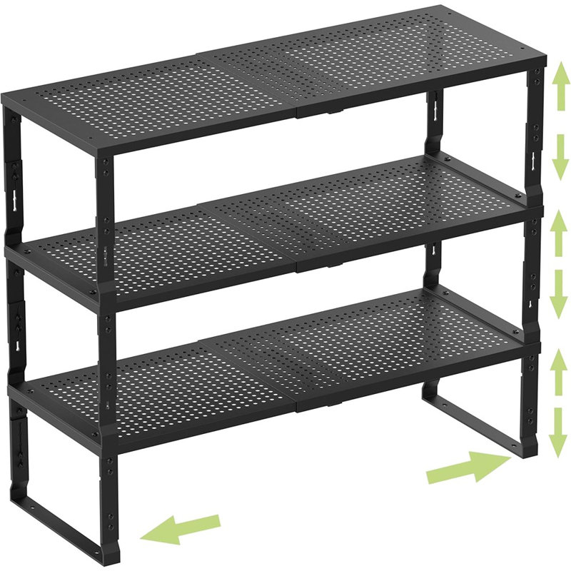 Support de rangement réglable et extensible pour 3 tablettes