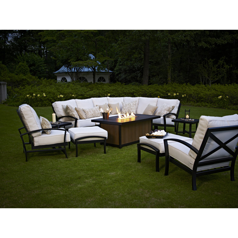Chaise de conversation à assise profonde avec coussin Millom, Tissu spa