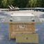 Foyer de table au propane avec pare-vent en verre et osier à motif de panier ouvert-1387756104