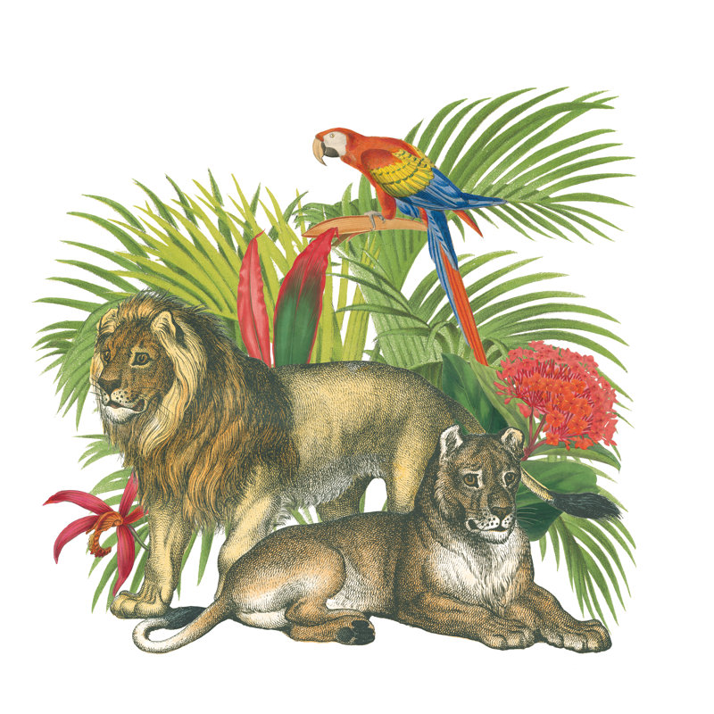 In The Jungle II by Wild Apple Portfolio - Wrapped Canvas Painting, 51cm H x 51cm W