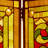 44"L Fleur de Lis Stained Glass Fireplace Screen-38263792